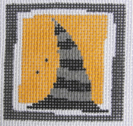 Witch's Hat (orange) Painted Canvas Pippin  - 1