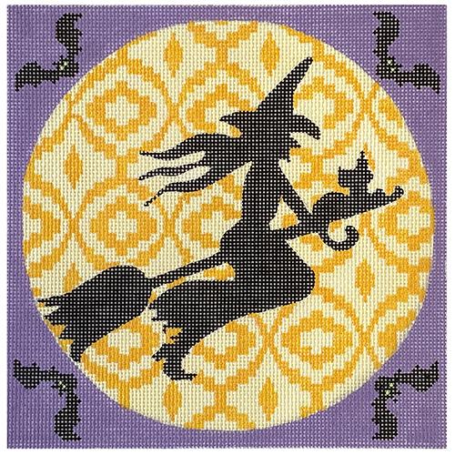Witch's Moon on 13 Painted Canvas Eye Candy Needleart 