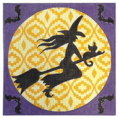 Witch's Moon on 18 Painted Canvas Eye Candy Needleart  - 1