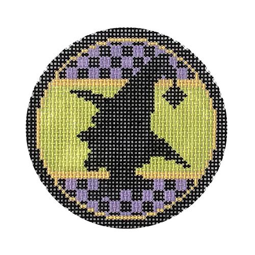 Witchy Silhouette Round Painted Canvas CanvasWorks  - 1