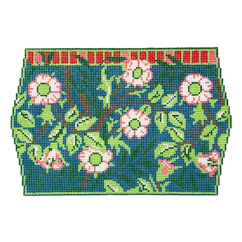 Wm's Sweetbriar Needle Case   Teal Painted Canvas Whimsy & Grace - 1