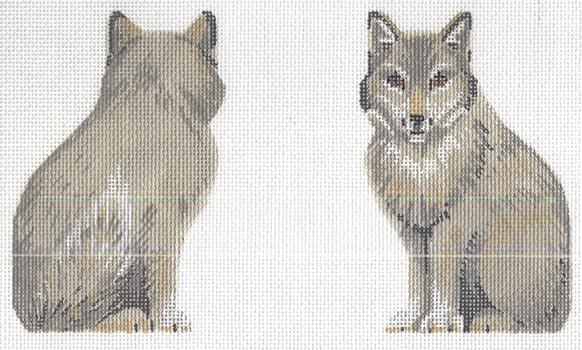Wolf Clip on Painted Canvas Labors of Love Needlepoint  - 1