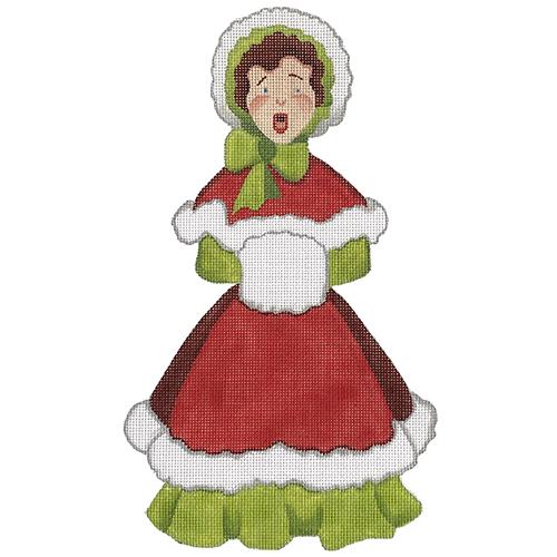 Woman Caroler Painted Canvas Raymond Crawford Designs 