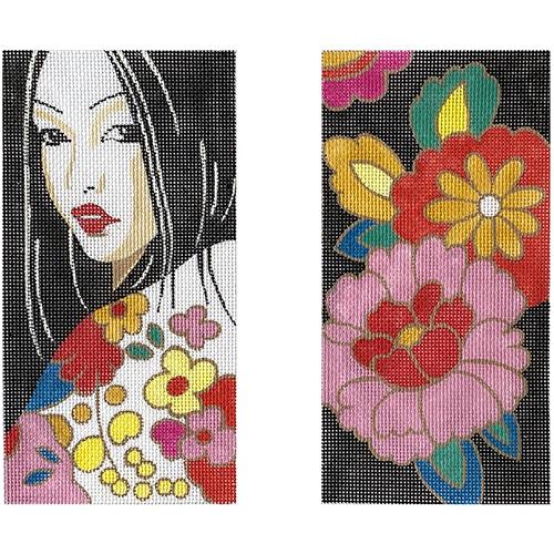 Woman with Flowers Eyeglass Case Painted Canvas Colors of Praise 