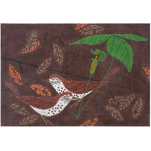 Wood Thrush Painted Canvas Charley Harper 