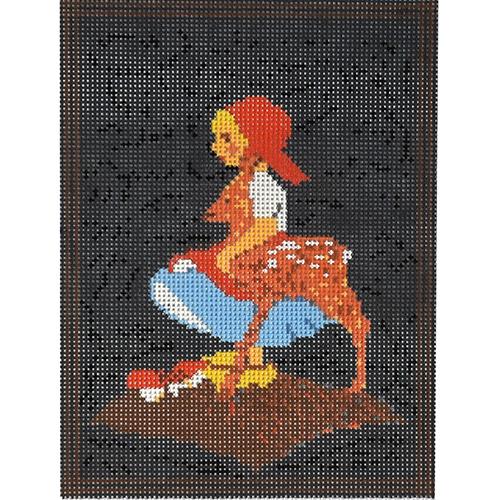 Wooden Dutch Girl Painted Canvas Birds of a Feather  - 1