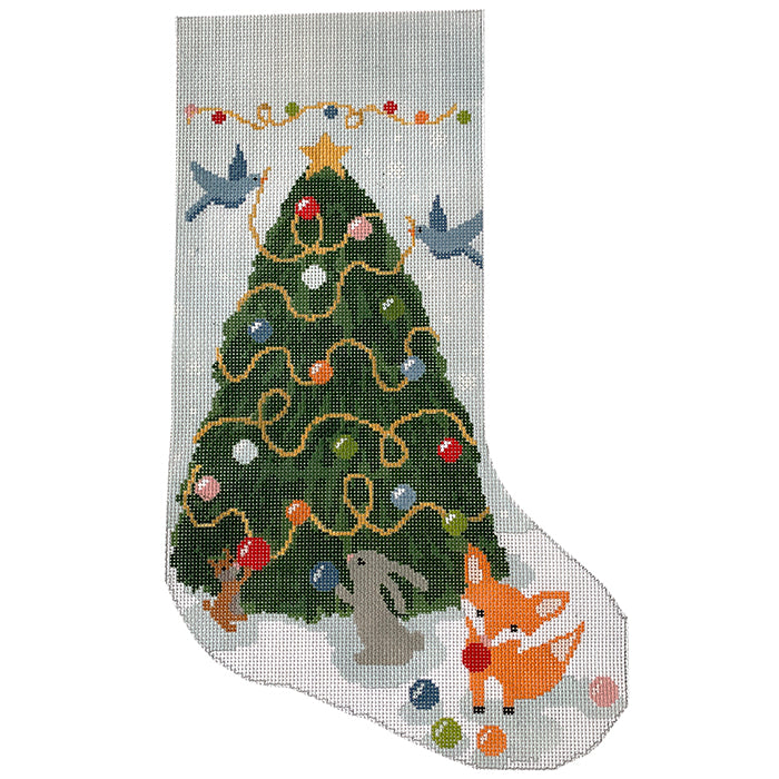 Woodland Creatures Stocking Painted Canvas KCN Designers  - 1
