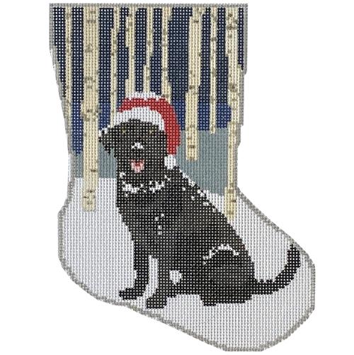 Woodland Frolic Mini Stocking Painted Canvas KCN Designers  - 1