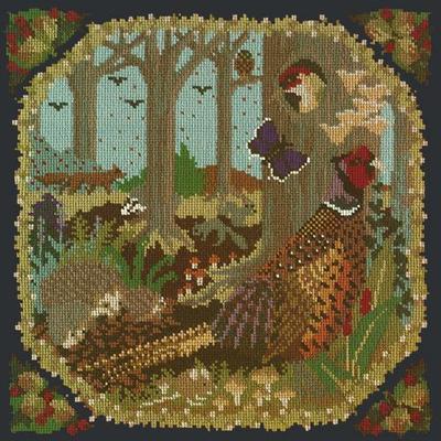 Woodland Needlepoint Kit Kits Elizabeth Bradley Design Black 
