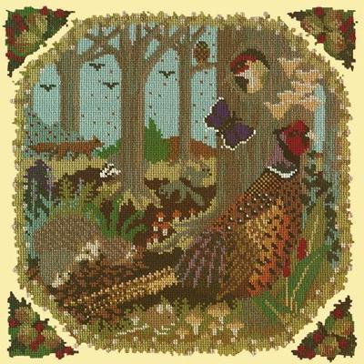 Woodland Needlepoint Kit Kits Elizabeth Bradley Design Butter Yellow 
