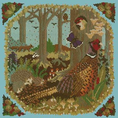 Woodland Needlepoint Kit Kits Elizabeth Bradley Design Duck Egg Blue 
