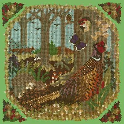 Woodland Needlepoint Kit Kits Elizabeth Bradley Design Grass Green 
