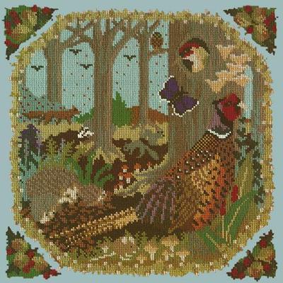 Woodland Needlepoint Kit Kits Elizabeth Bradley Design Pale Blue 