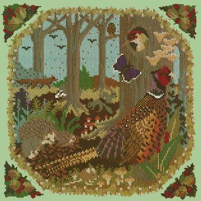 Woodland Needlepoint Kit Kits Elizabeth Bradley Design Pale Green 
