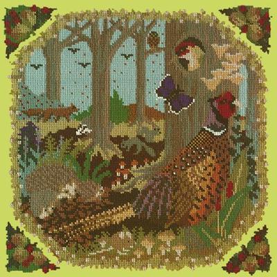 Woodland Needlepoint Kit Kits Elizabeth Bradley Design Pale Lime 
