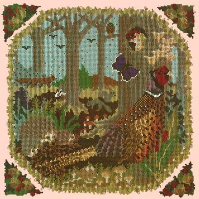 Woodland Needlepoint Kit Kits Elizabeth Bradley Design Salmon Pink 

