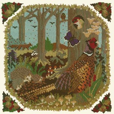Woodland Needlepoint Kit Kits Elizabeth Bradley Design Winter White 
