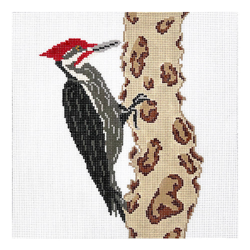 Woodpecker Pillow JCD Painted Canvas J. Child Designs 