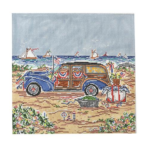 Woody 4th July on 18 Painted Canvas Cooper Oaks Design  - 1