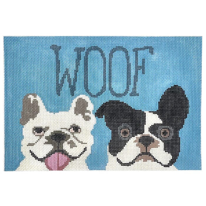 Woof saying Painted Canvas CBK Needlepoint Collections 
