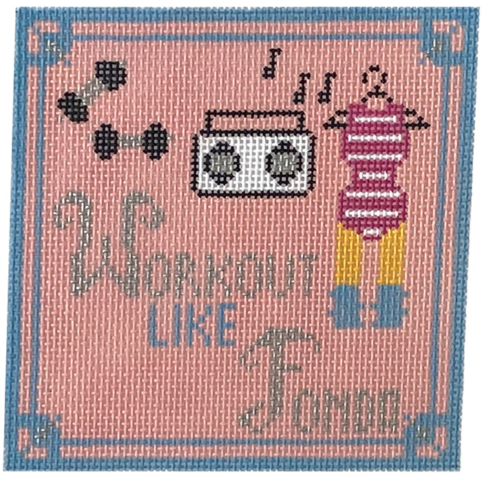 Workout Like Fonda Painted Canvas Kimberly Ann Needlepoint  - 1
