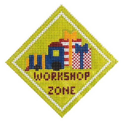 Workshop Zone Ornament Painted Canvas Kimberly Ann Needlepoint 