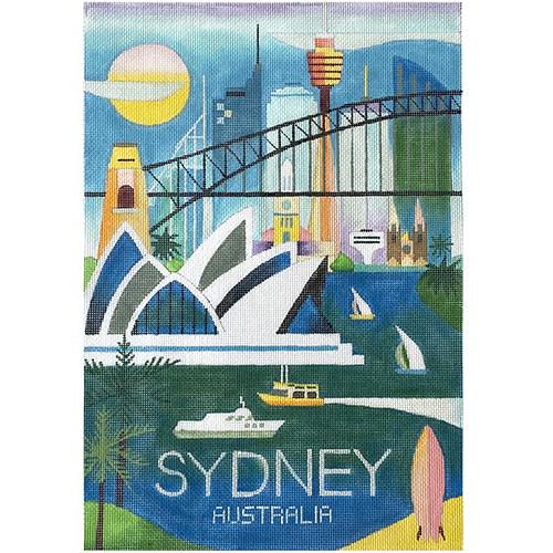 World Travel Poster   Sydney Painted Canvas Painted Pony Designs 
