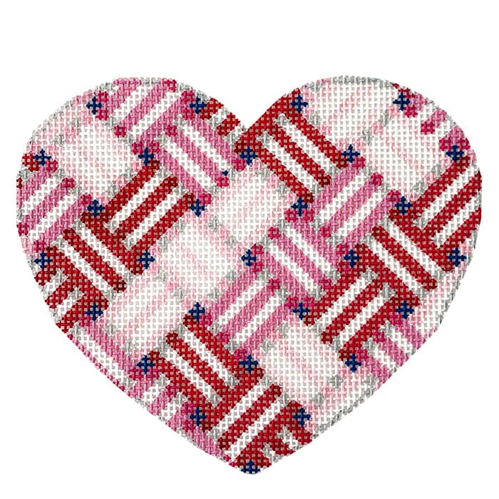 Needlepoint Ribbon Woven Ribbon Heart/Large | Needlepoint.Com