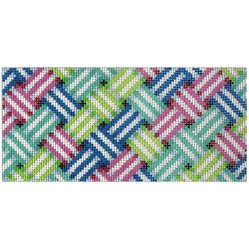 Woven Stripe Insert Painted Canvas Two Sisters Needlepoint 
