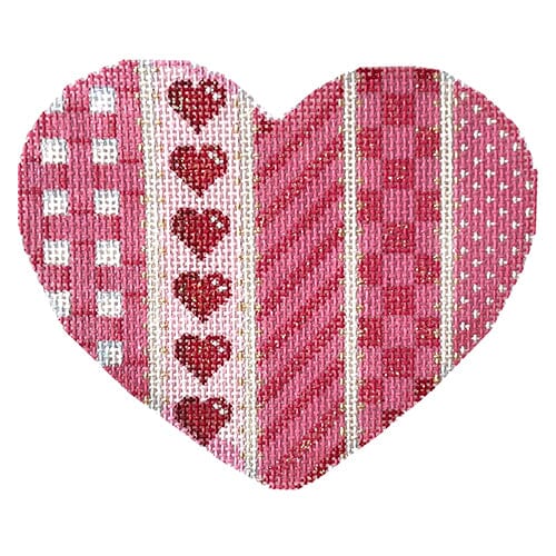 Woven/Hearts/Diagonal/Checks Large Heart Painted Canvas Associated Talents 