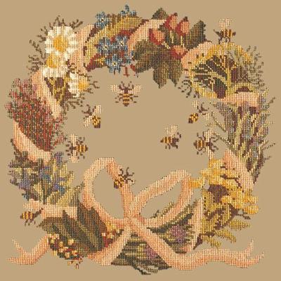 Wreath of Herbs Needlepoint Kit Kits Elizabeth Bradley Design Sand 
