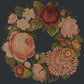Wreath of Roses Needlepoint Kit Kits Elizabeth Bradley Design Black 