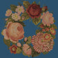 Wreath of Roses Needlepoint Kit Kits Elizabeth Bradley Design Dark Blue 