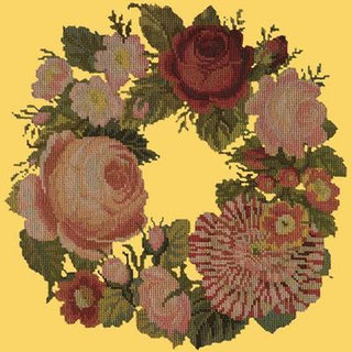 Wreath of Roses Needlepoint Kit Kits Elizabeth Bradley Design Sunflower Yellow 
