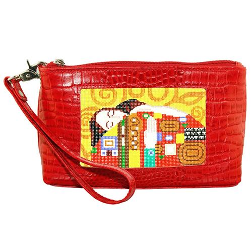 Wrist Cosmetic Bag - Alligator Red Leather Goods Lee's Leather Goods 