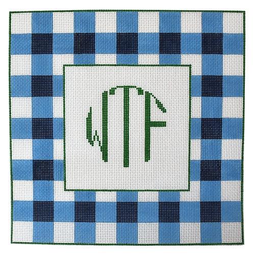 WTF Monogram Painted Canvas Anne Fisher Needlepoint LLC 