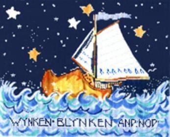 Wynken, Blyken, & Nod Painted Canvas Susan Wallace Barnes  - 1