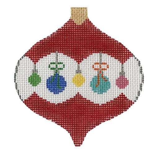 Xmas Ball with Lights Ornament Painted Canvas Doolittle Stitchery  - 1