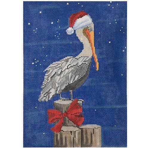 Xmas Pelican Painted Canvas Scott Church Creative 