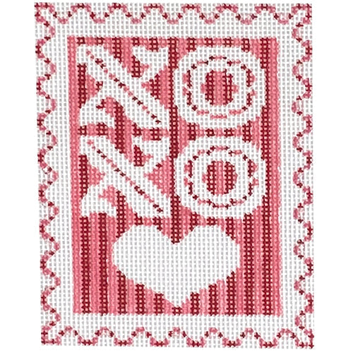 XOXO Stamp Painted Canvas Wipstitch Needleworks 
