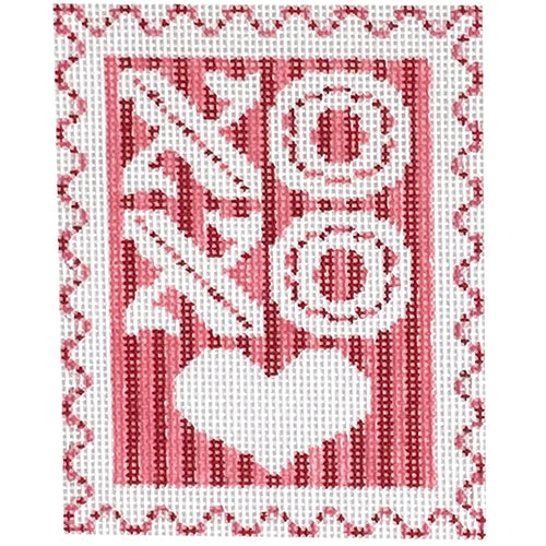 XOXO Stamp Painted Canvas Wipstitch Needleworks 