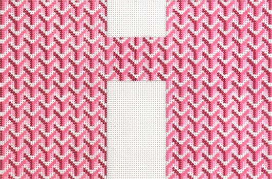 Y Pattern Clutch   Pink Front Painted Canvas Anne Fisher Needlepoint LLC  - 1