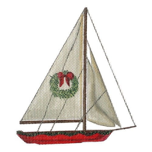 Yacht Club Sailboat Painted Canvas Painted Pony Designs  - 1