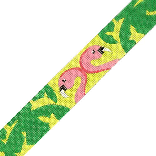 Yard Art (Pink Flamingos) Belt Painted Canvas The Meredith Collection  - 1