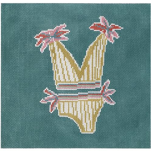 Yellow Bikini Pillow Painted Canvas Thorn Alexander  - 1