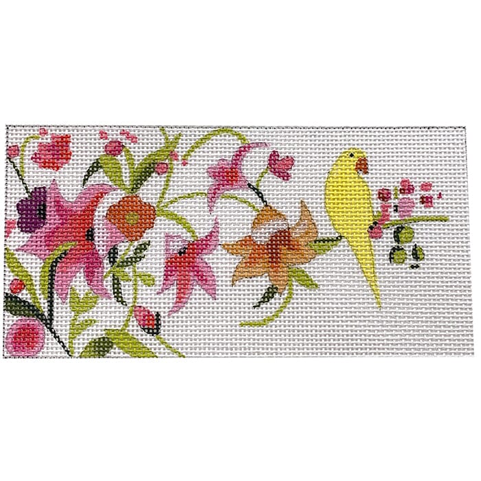 Yellow Bird Floral Clutch Insert Painted Canvas Colors of Praise 