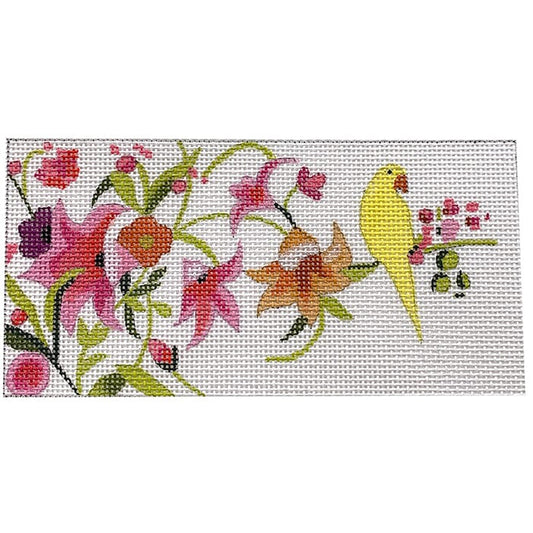 Yellow Bird Floral Clutch Insert Painted Canvas Colors of Praise 