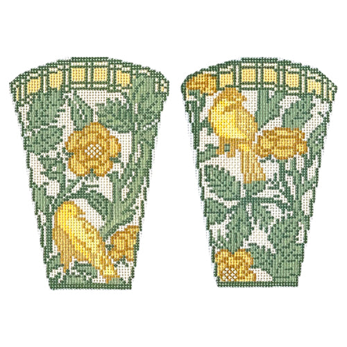 Yellow Bird Scissor Case Painted Canvas Whimsy & Grace - 1