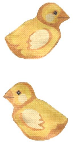 Yellow Chick Clip On Painted Canvas Labors of Love Needlepoint  - 1