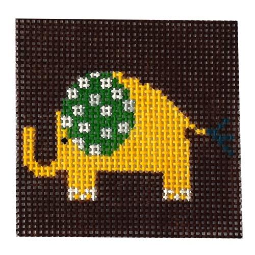 Yellow Elephant Painted Canvas Birds of a Feather  - 1